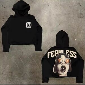 Black Fearless Graphic Hoodie